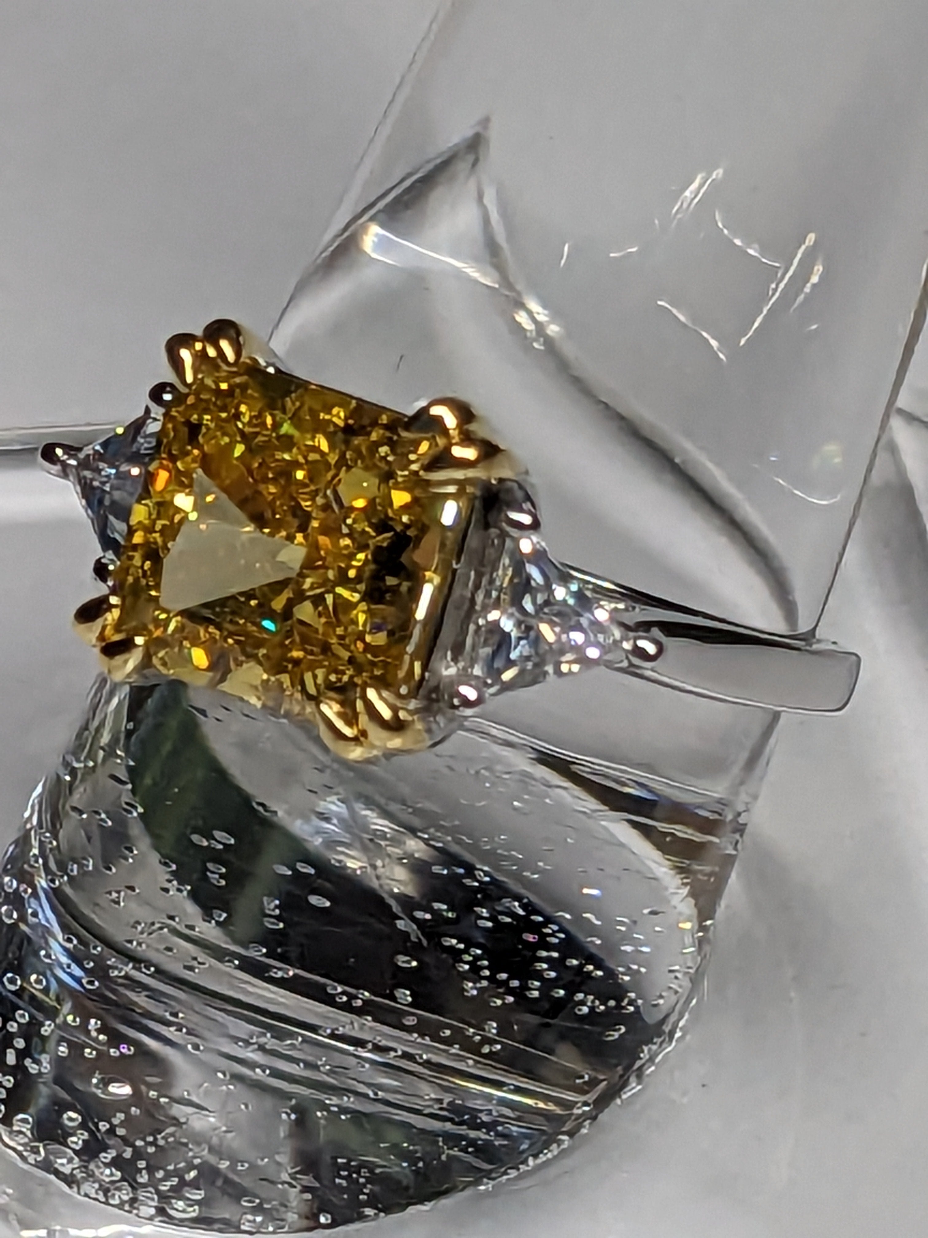 Yellow Square Radiant Cut 3ct Diamond Ring