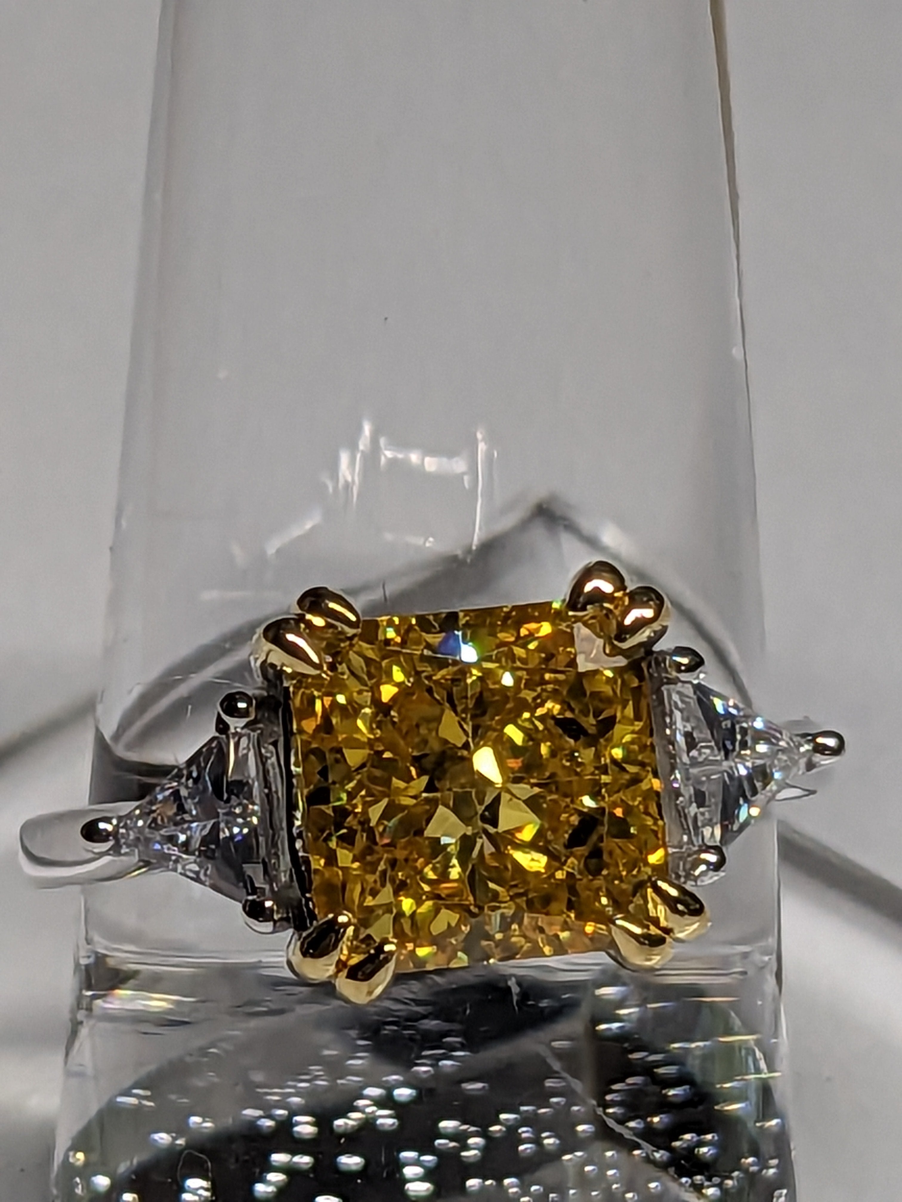 Yellow Square Radiant Cut 3ct Diamond Ring