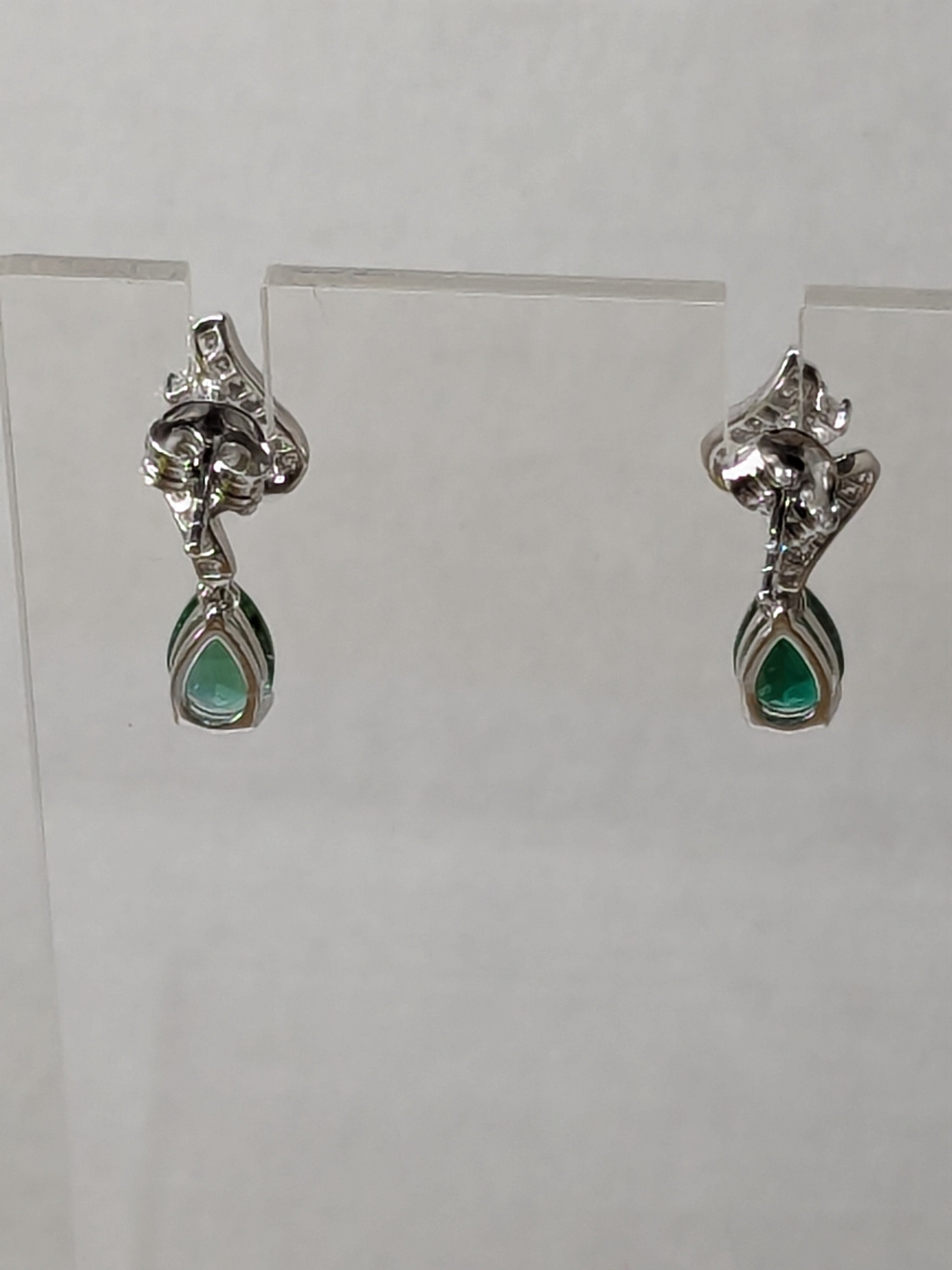 Cultivated Emerald Dangle Earrings 1.52cttw