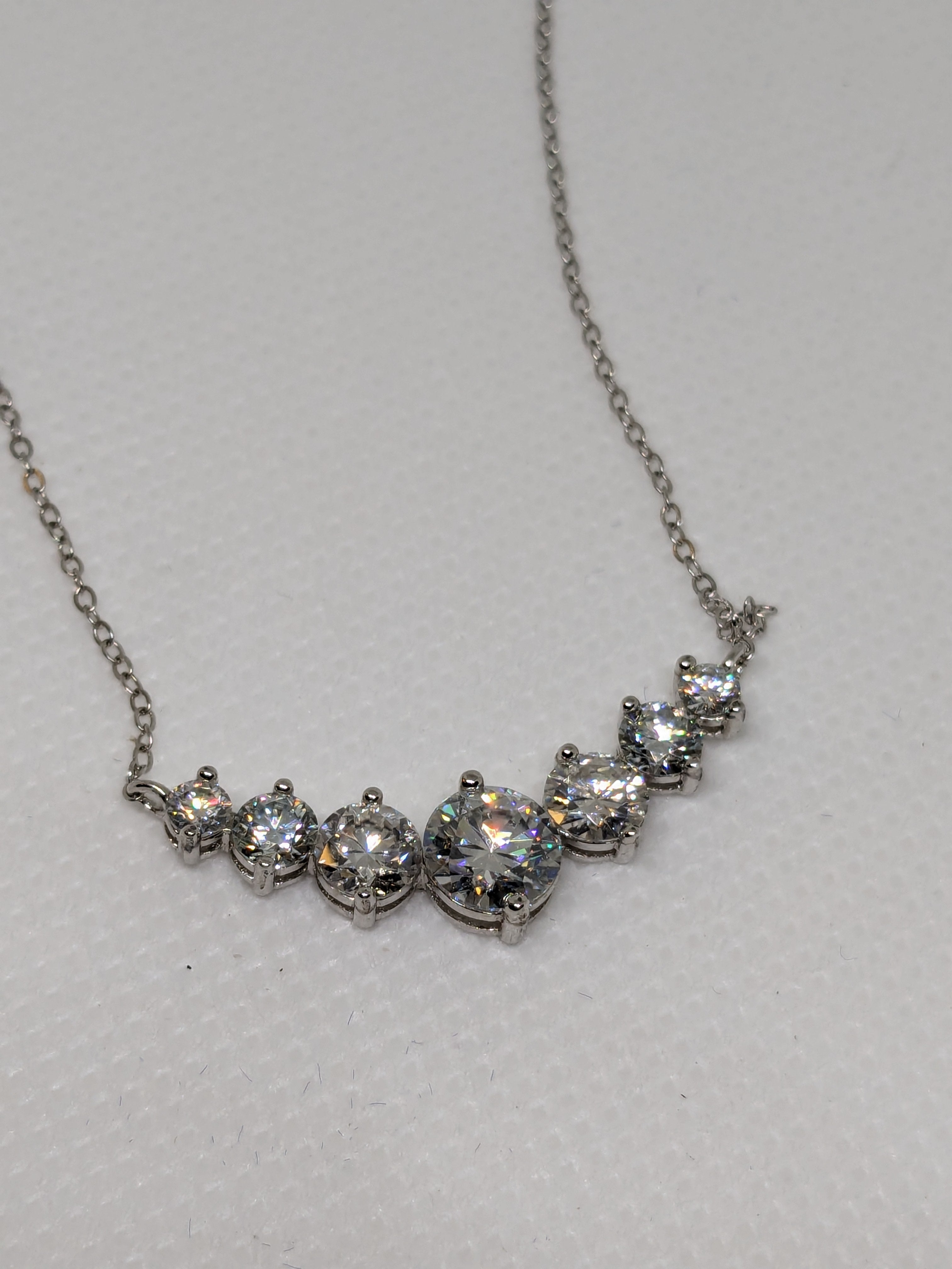 Moissanite 5 stone necklace 2.8ctw