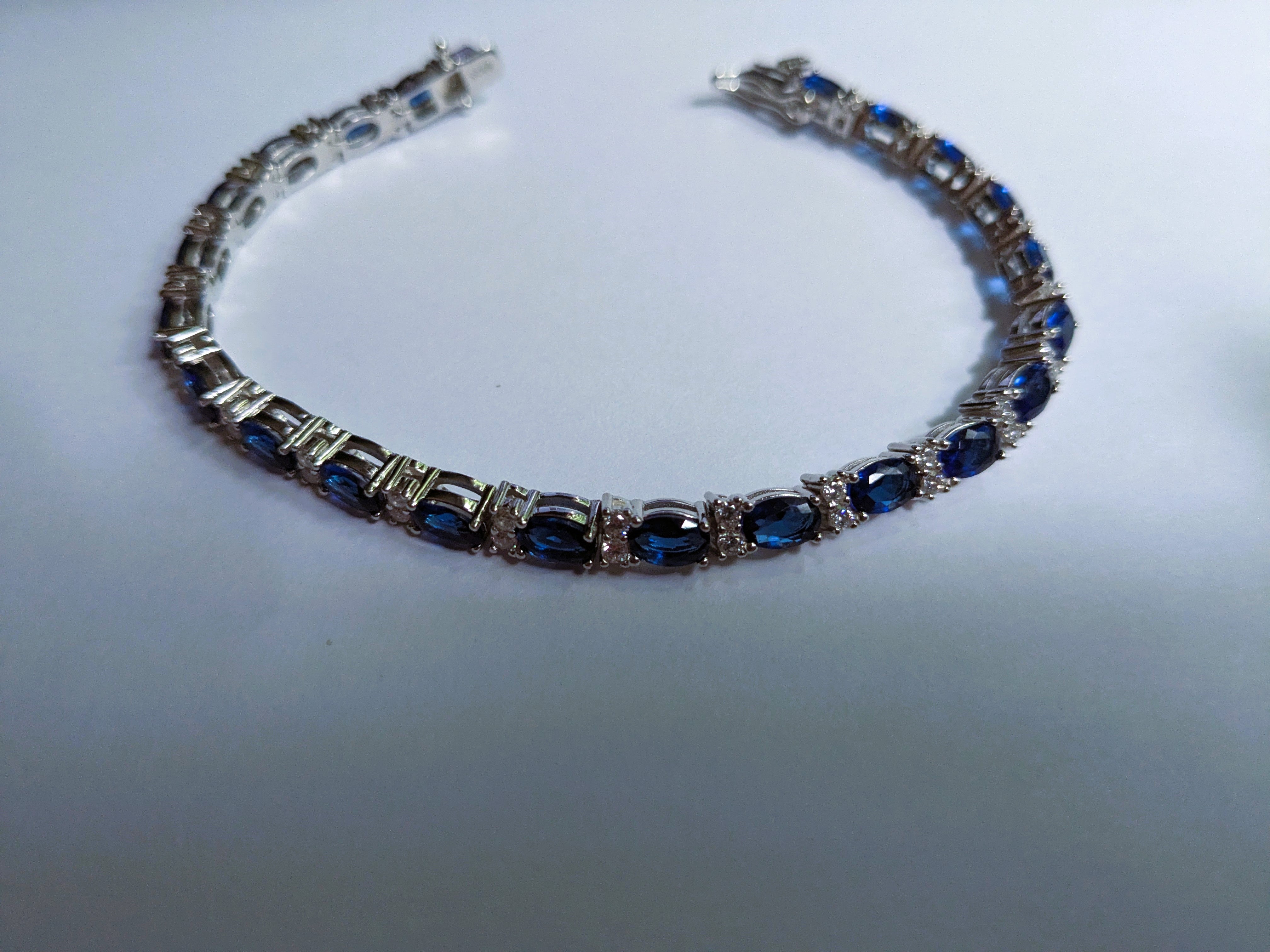 Blue Sapphire Tennis Bracelet 15.40ct.t.w.