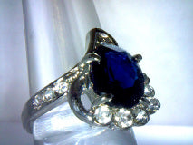 Cubic Zirconia Sapphire color Cocktail RIng 4.6ctw