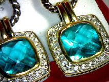 6 Ct Natural London Blue Topaz Door Knocker Post Earrings