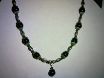 BOHO Natural Green Jade Necklace with Green Jade Drop 27ct