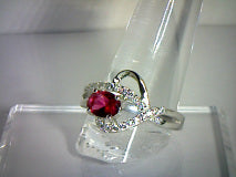 Natural Ruby Ring with Topaz Accents .60 ct/2ctw