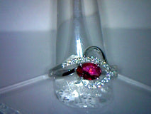 Natural Ruby Ring with Topaz Accents .60 ct/2ctw