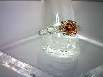 Natural Orange Padparadscha Sapphire & White Topaz Engagement Ring 1.60ct/1.9ctw