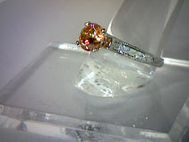 Natural Orange Padparadscha Sapphire & White Topaz Engagement Ring 1.60ct/1.9ctw