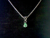 Pear Cut Light Cyan  Moissanite 18 inch Necklace 1.24ct/6mmx3mm