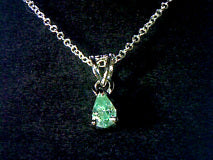 Pear Cut Light Cyan  Moissanite 18 inch Necklace 1.24ct/6mmx3mm