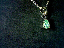 Pear Cut Light Cyan  Moissanite 18 inch Necklace 1.24ct/6mmx3mm