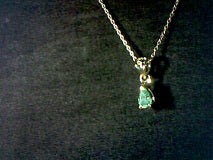 Pear Cut Light Cyan (Blue Green) Moissanite 18 inch Necklace 1.22Ct/6mmx3mm