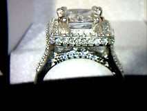 Princess Cut Cubic Zirconia Raised Engagement ring 4.5ct