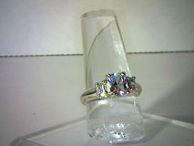 Simple 3 Stone Emerald Cut Cubic Zirconia Single ring 4.25ct T.w.