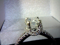 Natural Zircon and Moissanite 4Ct Engagement Ring