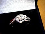 White Sapphire 35 stone Bypass Promise Ring 1ctw