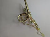 Metal Hair Claw Gold with Flower, Pearl, and removeable Tassel