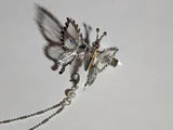 Silver Tone Metal Butterfly Hair clip with tassle and pearls