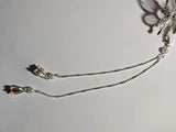 Silver Tone Metal Butterfly Hair clip with tassle and pearls