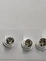 Hair Spinners-Ring springs with pearl, white flower, white blue-green or pink rhinestone