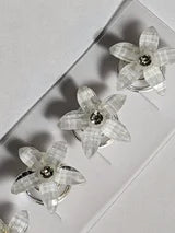 Hair Spinners-Ring springs with pearl, white flower, white blue-green or pink rhinestone