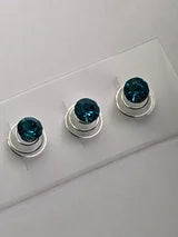 Hair Spinners-Ring springs with pearl, white flower, white blue-green or pink rhinestone