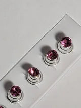 Hair Spinners-Ring springs with pearl, white flower, white blue-green or pink rhinestone