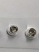 Hair Spinners-Ring springs with pearl, white flower, white blue-green or pink rhinestone