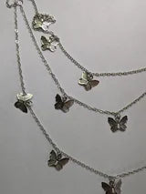 Hair Jewelry Butterfly hair snap double clip triple chain gold or silver tone choice