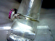 Genuine 3ct Pink Topaz Heart Cut Ring with genuine diamond accents