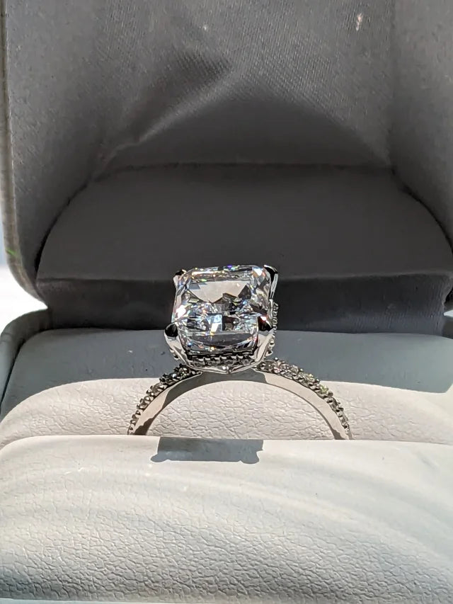 Lab Grown Emerald Cut Diamond Ring 2.3ct