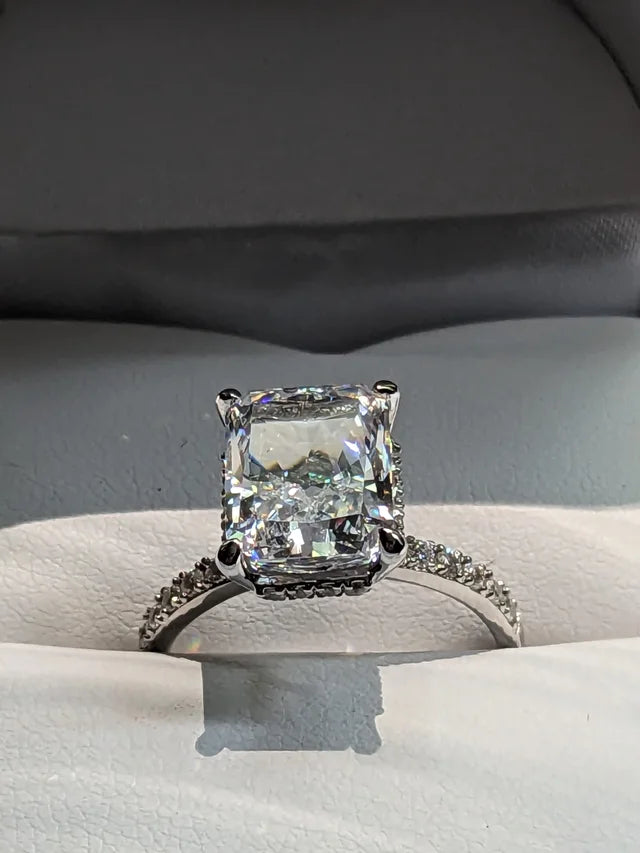 Lab Grown Emerald Cut Diamond Ring 2.3ct