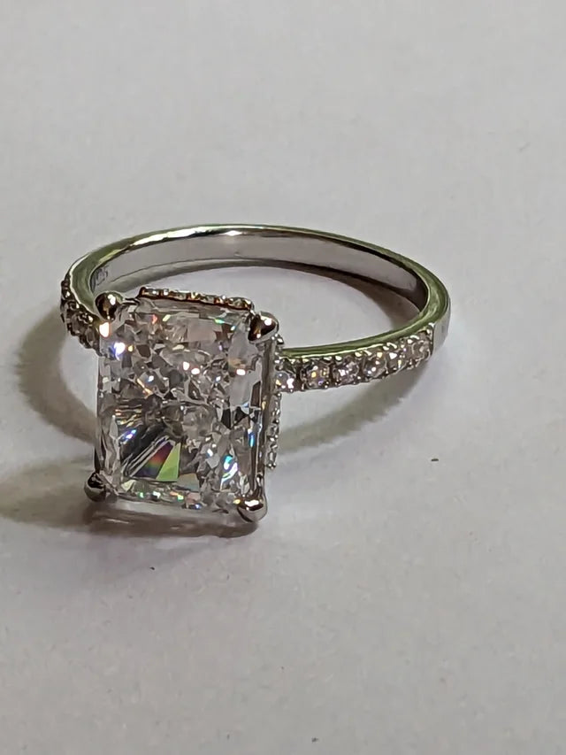 Lab Grown Emerald Cut Diamond Ring 2.3ct