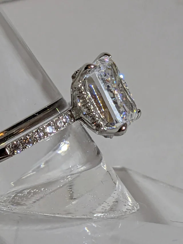 Lab Grown Emerald Cut Diamond Ring 2.3ct