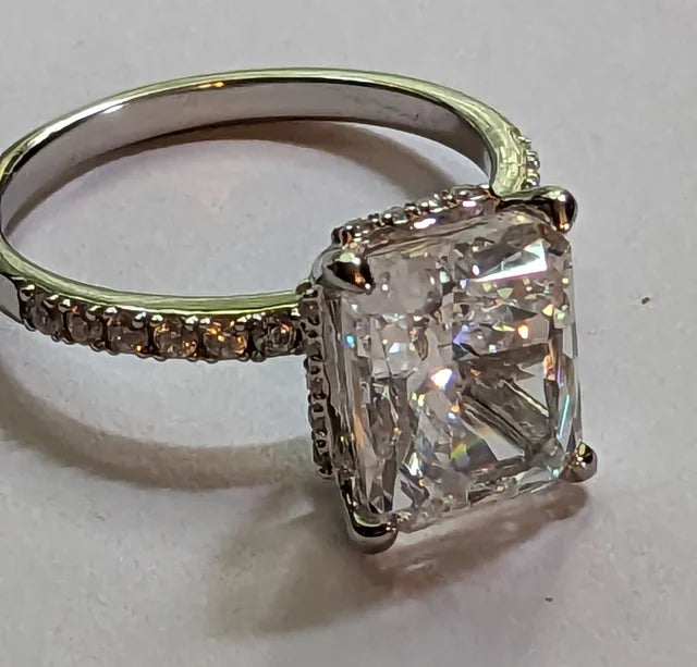 Lab Grown Emerald Cut Diamond Ring 2.3ct