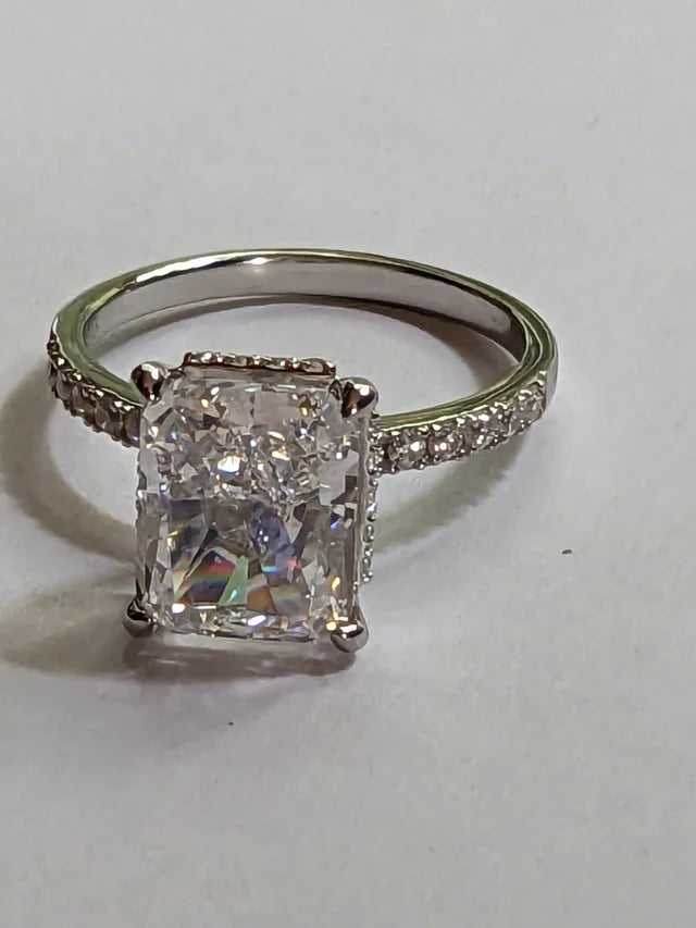 Lab Grown Emerald Cut Diamond Ring 2.3ct