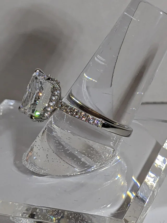 Lab Grown Emerald Cut Diamond Ring 2.3ct