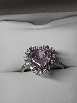 Heart Shaped Pink Diamond Engagement Ring 3ct with halo