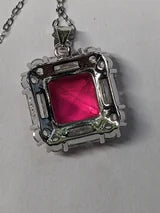 Genuine Pink Paraiba Tourmaline Necklace with Genuine Zircon Accents 6.3CTTW