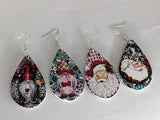 Christmas Holiday Earrings - Red hat Gnome, Plaid hat Gnome, Santa Winking, Cowboy Santa