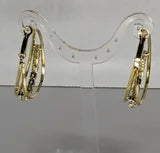 Large Gold Hoop Fashion Earrings CZ accents