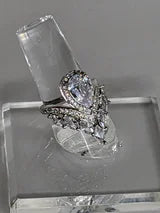 Royal Engagement Ring 5ct Cubic Zirconia and Zircon Gemstones in multiple Halo's