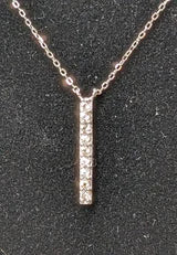 White Sapphire Bar Necklace