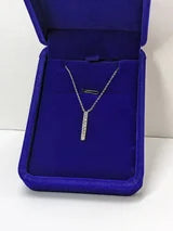 White Sapphire Bar Necklace