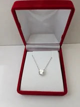 White Radiant Cut Sapphire Solitaire Necklace 1.36ct