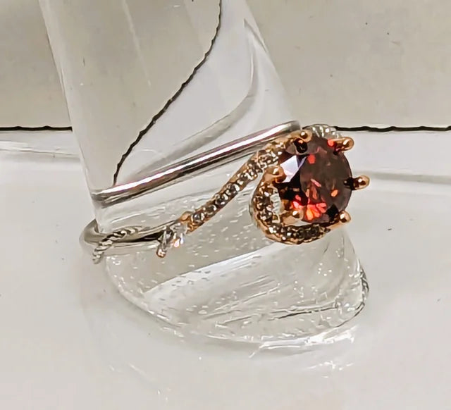 Red Moissanite Ring