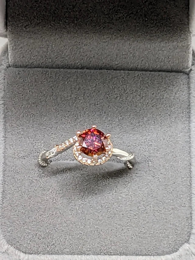 Red Moissanite Ring