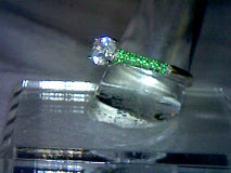 Natural White Topaz with Emerald Ring 3.5ctw