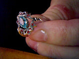 Natural Aquamarine Ring 2ct Marquise Cut With Garnet accents