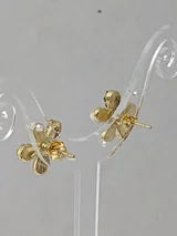 Opal and Cubic Zirconia Flower Petal Earrings stud/post back